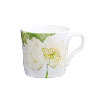 荷花 200毫升骨瓷小杯子陶瓷品茗杯小茶杯家用水杯创意咖啡杯