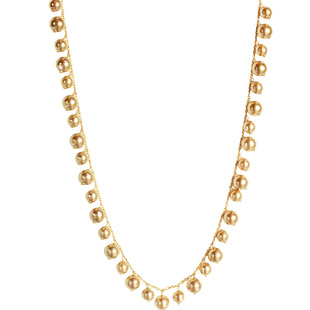 显气质低调奢华浓金珍珠75cm毛衣链重工质感真空镀金强保色长项链