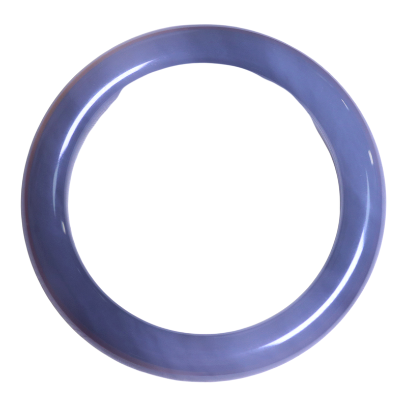 珪宝和田玉冰烟紫宽条手镯56.6mm