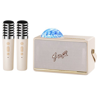 北极光星空投影小夜灯小度智能音箱话筒家用k歌麦克风音响一体ktv