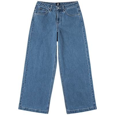 【张凌赫代言】Lee26春夏新品430超A阔腿牛仔裤中腰中浅蓝色女潮