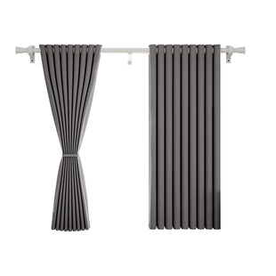 卧室全遮光窗帘免打孔安装2025新款带杆一整套客厅阳台遮阳布飘窗