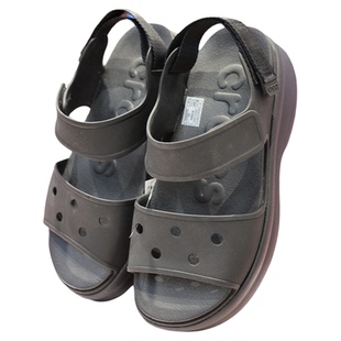 Crocs洞洞鞋卡骆驰女鞋新款嗖酷凉鞋厚底防滑露趾沙滩拖鞋211755