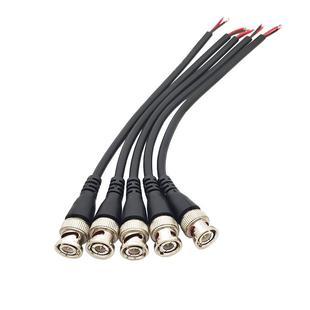 6条BNC插头监控纯铜芯Q9头连接头75-3/5视频同轴模拟带尾线信号头