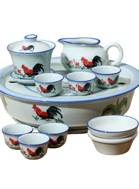 复古公鸡潮汕功夫茶具套装