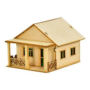沙盘建筑房屋模型楼微缩场景木质精致花园工艺摆件拼装成品小房子