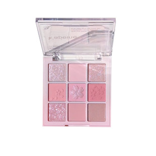 卡佩尔樱花九色眼影珠光亮晶晶蜜桃粉色高光腮红日常大地色眼影盘