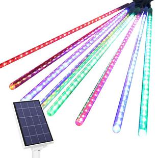 太阳能流星雨七彩灯户外庭院挂树灯花园布置室外防水家用景观串灯