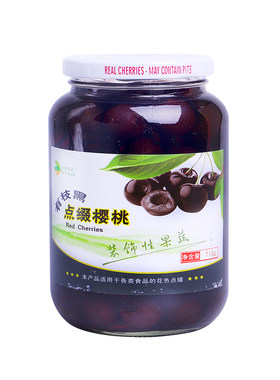 糖水有枝黑樱桃罐头车厘子蛋糕