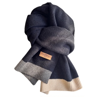 1sn冬季高级感毛线情侣新款针织围巾韩系大学生男女礼物盒装围脖