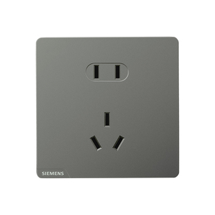 新品西门子开关插座肤感皓彩暮云灰哑光五孔二三插空调电脑86面板