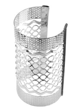 狂野风银色超宽金属镂空开口手镯