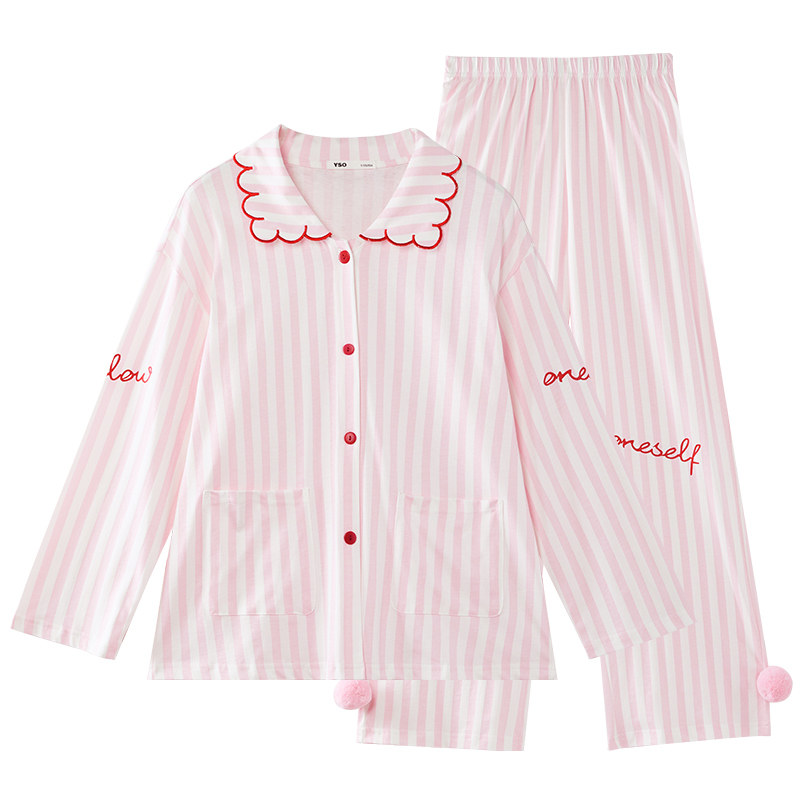 yso【礼物系列】睡衣女春秋棉简约高级感可外穿家居服套装A