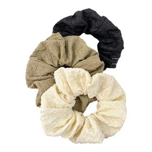 白鹿同款褶皱猪大肠发圈2025年夏季新款皮筋女扎马尾丸子发绳头饰