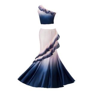 儿童傣族舞蹈服装少儿傣族艺考裙孔雀舞包臀修身鱼尾裙傣族演出服