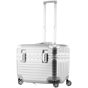 出口日本18寸铝框机长箱男行李登机摄影箱女旅行万向轮翻盖拉杆箱