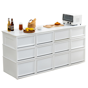 爱丽思抽屉式收纳箱飘窗台面储物柜家用加厚衣柜透明收纳盒爱丽丝