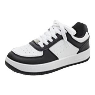 人本官方店休闲运动板鞋学生小白鞋女平底配裙子的鞋子爆款皮面潮