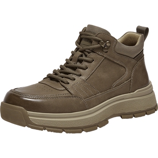 百思图秋冬季商场新款加绒保暖棉鞋时尚户外运动男休闲鞋WDJ01DD5