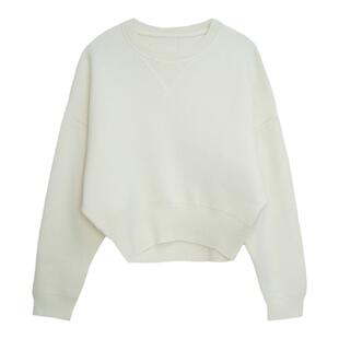 APPENDAGE秋冬新款全羊毛蝙蝠袖圆领宽松百搭卫衣式针织套头毛衫