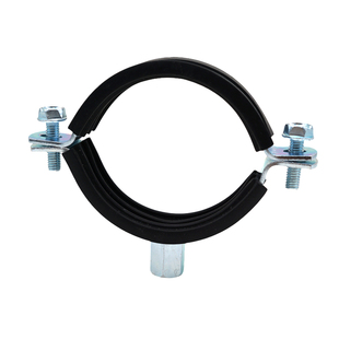 出口品质重型2mm加厚管卡镀锌 110抱箍双螺母 75吊码带胶卡箍吊卡