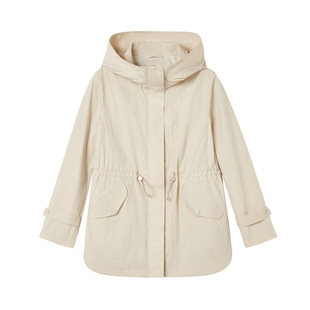 GANT/甘特秋冬新款女士夹克抽绳收腰宽松休闲通勤一手长风衣外套