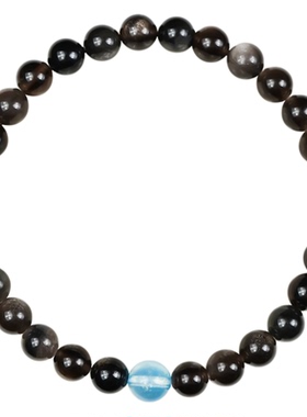 黑曜石手串女款五行补水水晶手链