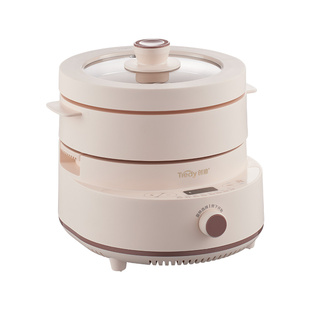 创迪蒸炖锅可煎炒上蒸下煮电磁锅2L升小型分体式多功能烹饪料理锅