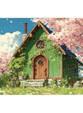 宫崎骏小屋治愈系数字油画