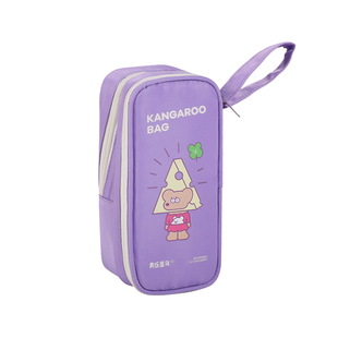 美乐童年大袋鼠笔袋高颜值ins风2026年新款大容量男孩女孩款小学生简约收纳袋多功能铅笔盒超火便携文具盒