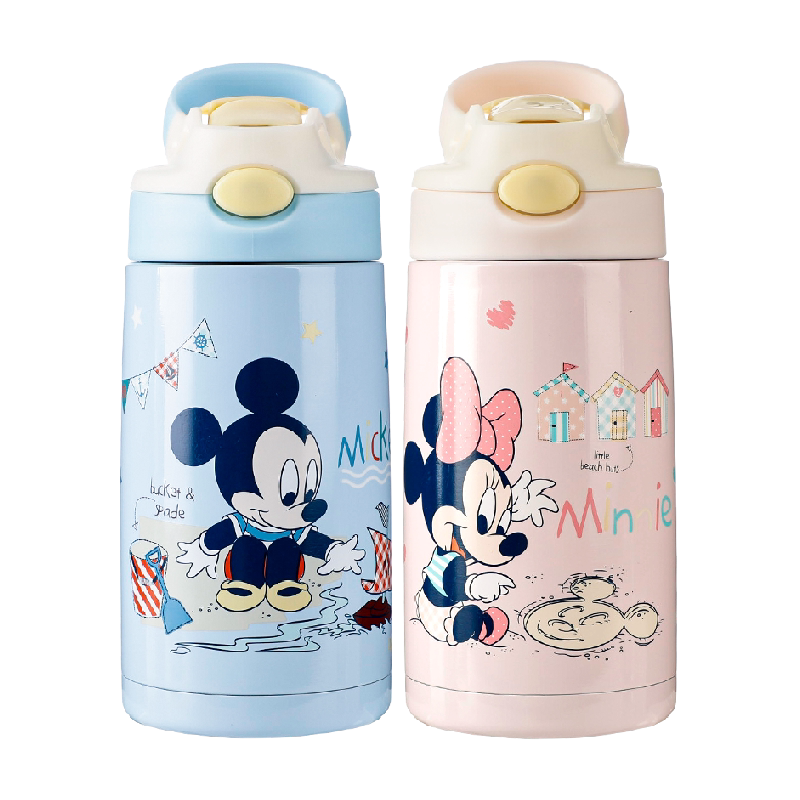 contigo迪士尼儿童保温杯吸管杯男女孩园防漏316L不锈钢水杯水壶