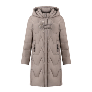 老人羽绒服中老年女装长款过膝加厚防风保暖妈妈棉袄太太冬季外套