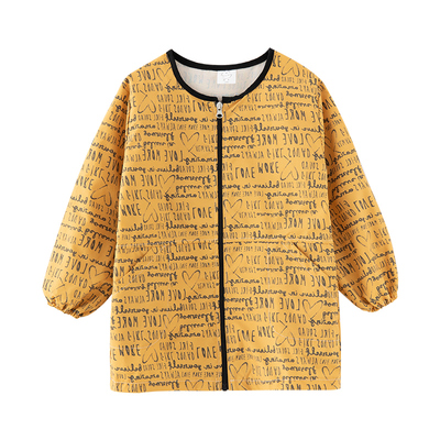 长袖秋冬吃饭外穿美术风围兜防水