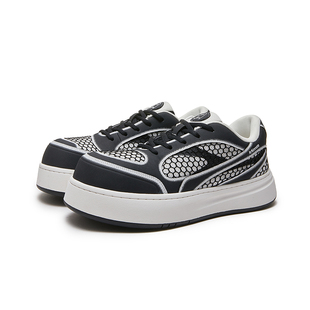 【黄景瑜 宋亚轩同款】LeStream黑白网面休闲厚底增高大头德比鞋