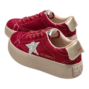 厚底德训鞋女2026新款春季红色鞋子内增高女鞋百搭休闲板鞋星星鞋