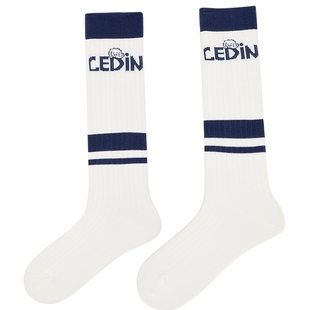 【tombonia联名】乐町商场同款条纹撞色透气及膝长筒袜C2YHF3318