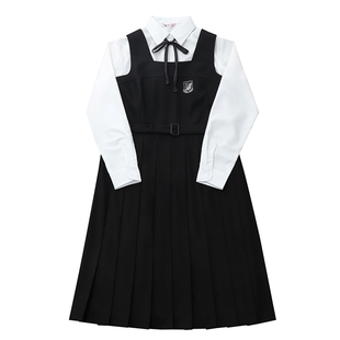 樱花家族jk制服套装【风起时】优等生衬衫黑色背心裙班服连衣裙女