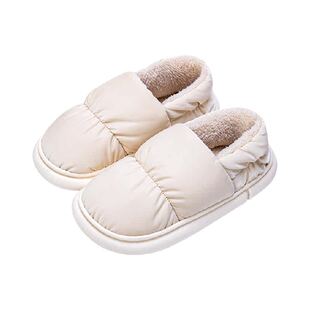 防水棉拖鞋男款冬季2026新款包跟居家室内保暖毛拖鞋女士冬天外穿