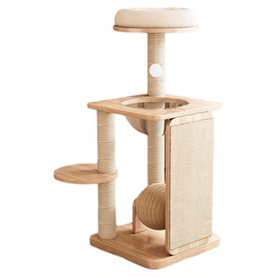 实木猫爬架猫窝猫树一体不占地小型太空舱猫抓板剑麻猫架猫咪玩具