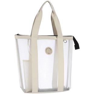 透明网纱手提袋初高中生装书本课本的拎书袋大容量购物袋a4资料文件收纳袋课外班补习袋中考考试袋作品美术袋