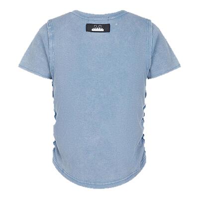 MOUSSY 早春新品捏褶正肩鱼骨做旧短袖修身T恤028ISA90-3841