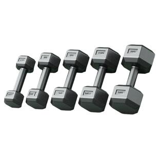 特步哑铃健身男士家用六角5kg一对杠铃运动10公斤器材青少年女士