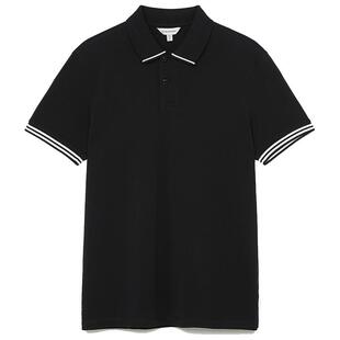 CLUB MONACO男装撞色正肩设计感潮流短袖POLO衫