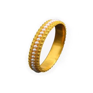 珍珠手镯女婉容古风手工花丝送妈妈新年礼物镯子手环镶嵌宫廷仿真