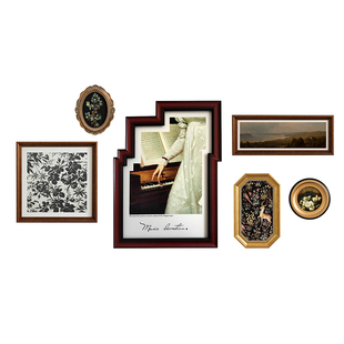 斯柏达复古风客厅装饰画餐厅墙壁挂画欧式卧室床头中古不规则组合