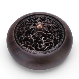 黑檀木香炉盘香炉家用室内香薰炉实木檀香炉蚊香炉沉香熏香炉摆件