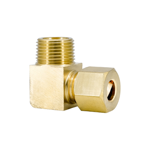 加厚黄铜卡套终端弯头90度加湿器外丝直角高压铜管油管船用管接头