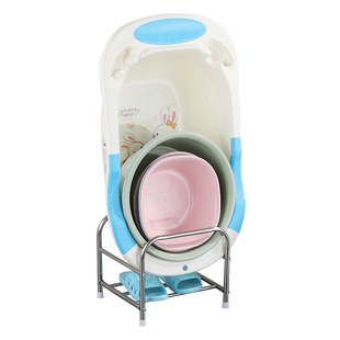 不锈钢脸盆架浴室落地脸盆收纳架厕所卫生间放盆架宝宝洗澡盆架子