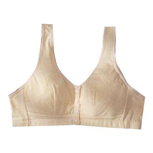 中老年背心式文胸纯棉前扣式溥款胸罩运动透气妈妈内衣女春秋薄款