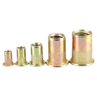 拉铆螺母镀彩锌蓝白平头条纹拉毛螺帽铆接3螺丝母4M5M6M8M10M12厘